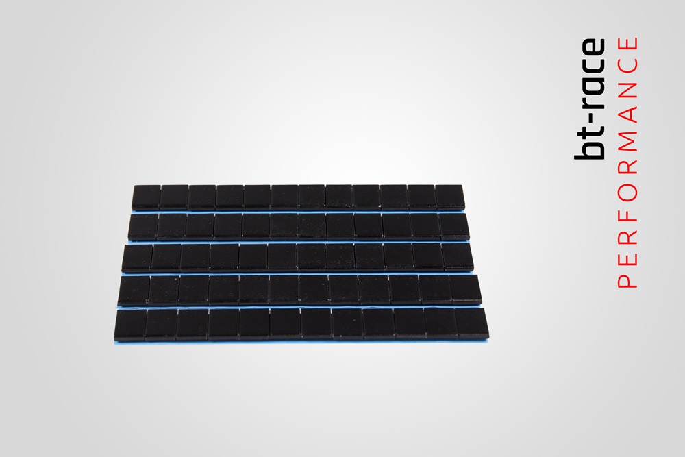 Klebegewichte schwarz aus verzinktem Stahl bt-race. Mit den Klebegewichten kannst du die Unwucht an deiner Felge selber ausgleichen.