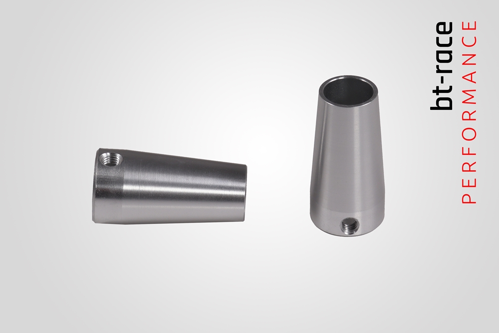 Zentrierkonus klein silber von bt-race. Austauschkonus für den Wuchtbock von bt-race für eine kleinere Zentrierung.